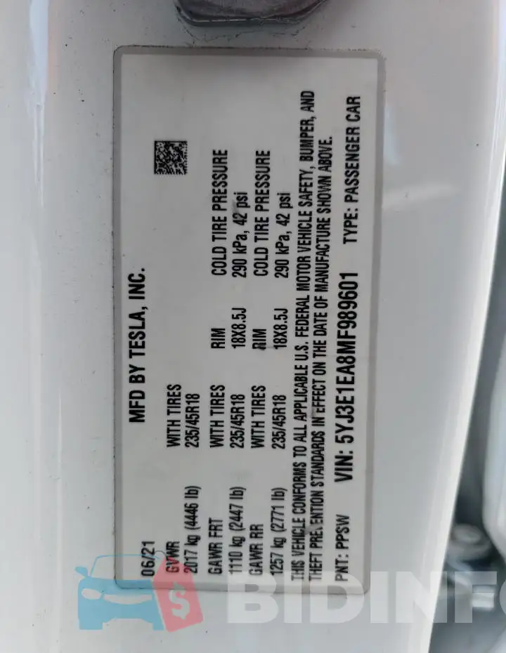 5YJ3E1EA8MF989601 Photo# 12