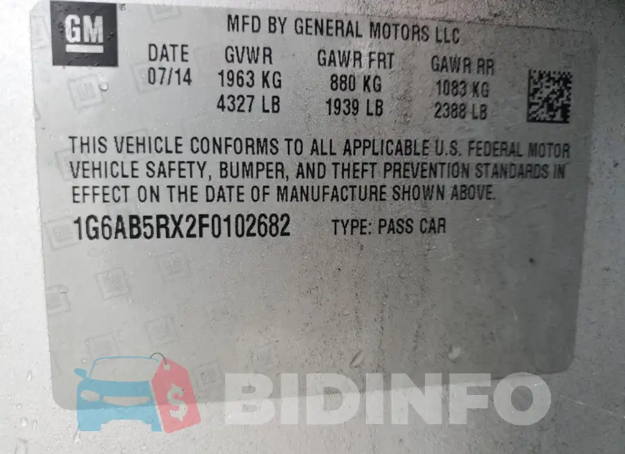 1G6AB5RX2F0102682 Photo# 12