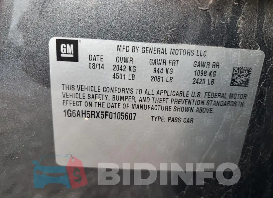 1G6AH5RX5F0105607 Photo# 12