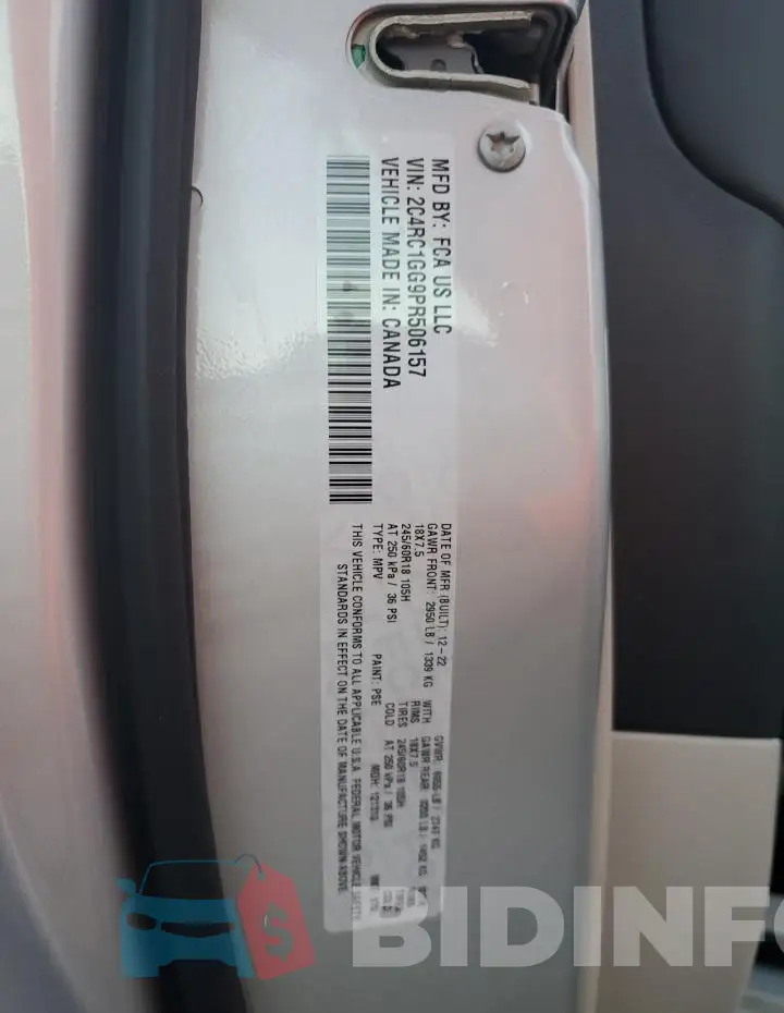 2C4RC1GG9PR506157 Photo# 14