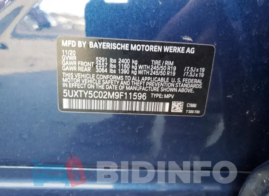 5UXTY5C02M9F11596 Photo# 14