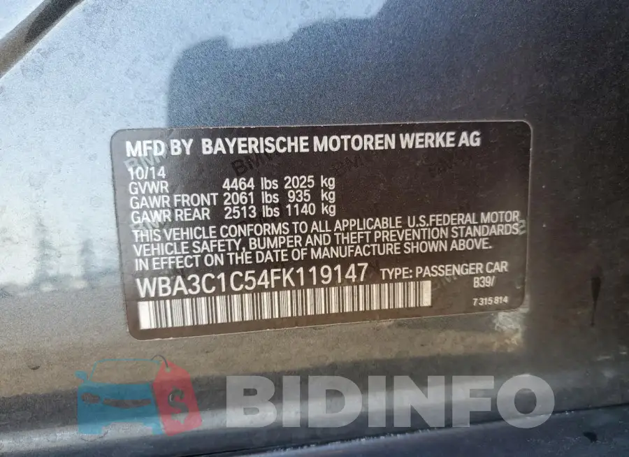 WBA3C1C54FK119147 Photo# 12