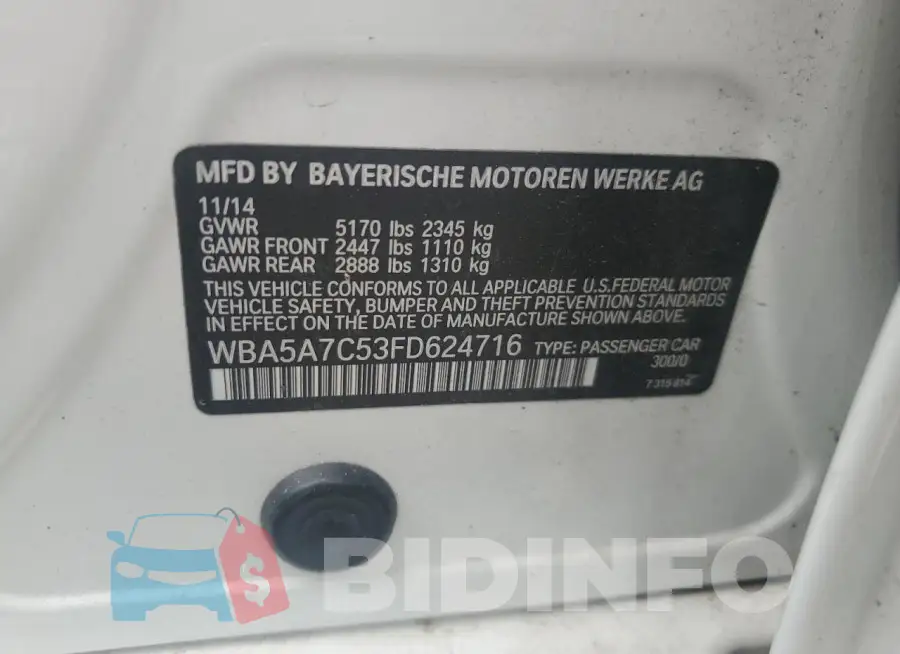 WBA5A7C53FD624716 Photo# 12