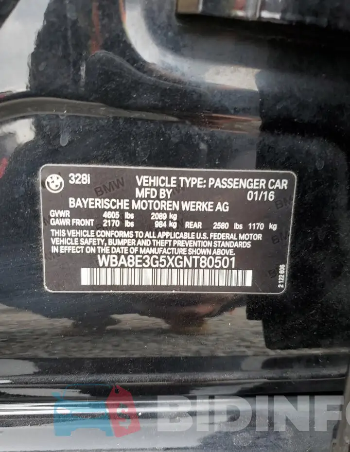 WBA8E3G5XGNT80501 Photo# 12