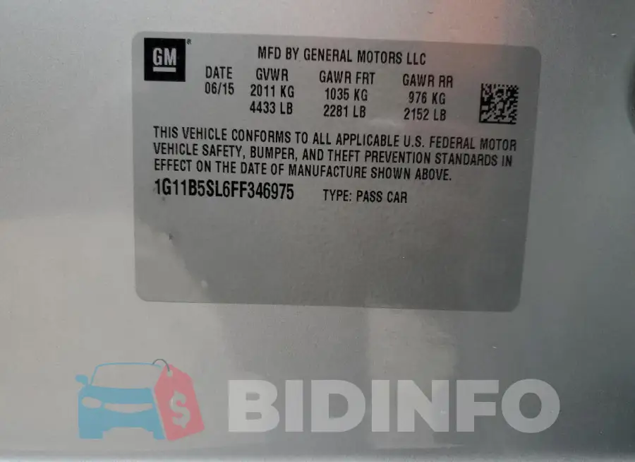 1G11B5SL6FF346975 Photo# 12