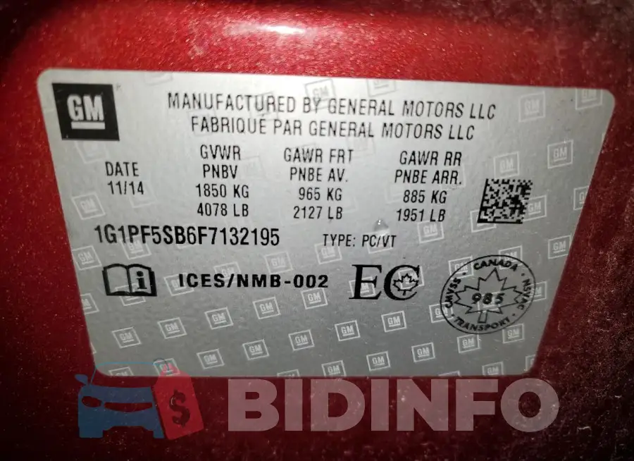 1G1PF5SB6F7132195 Photo# 13