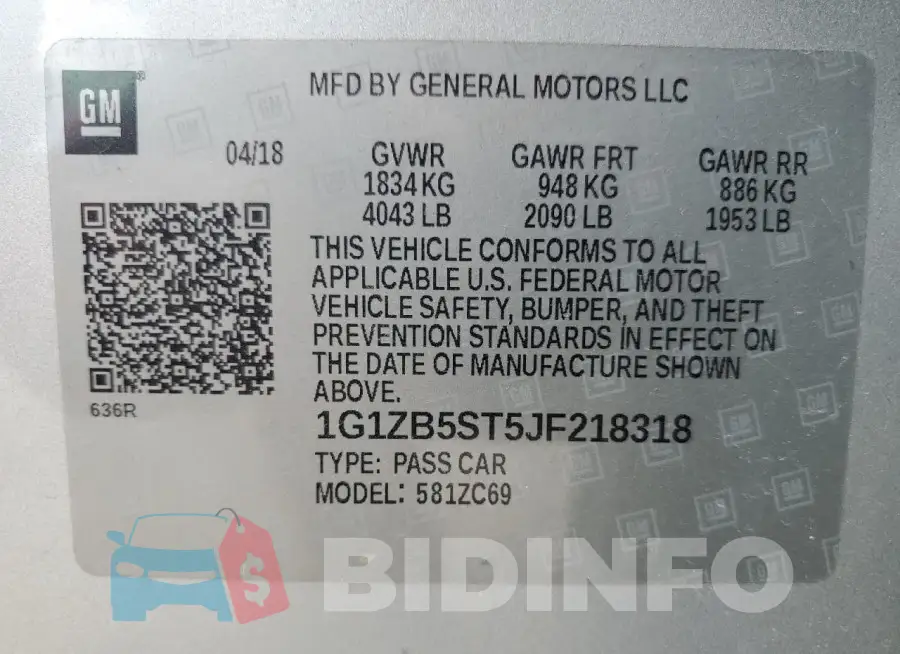 1G1ZB5ST5JF218318 Photo# 13