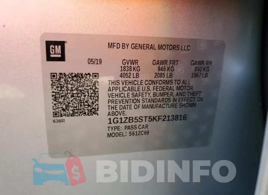 1G1ZB5ST5KF213816 Photo# 12