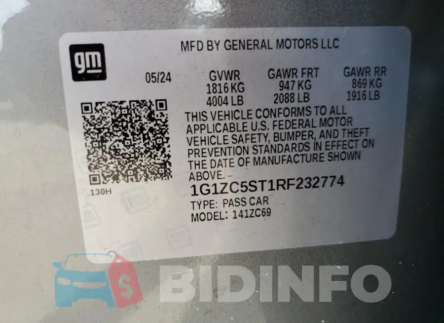 1G1ZC5ST1RF232774 Photo# 12