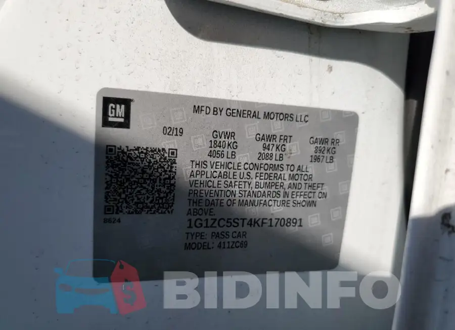 1G1ZC5ST4KF170891 Photo# 12