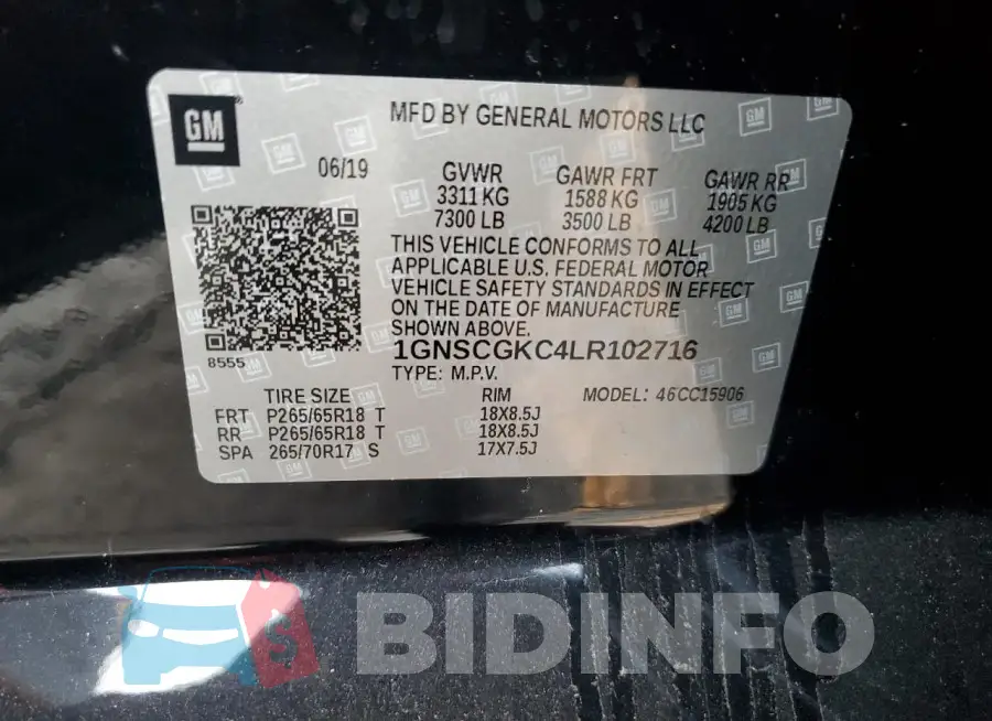 1GNSCGKC4LR102716 Photo# 13