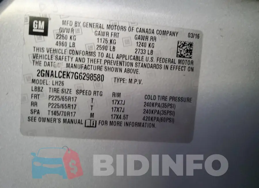2GNALCEK7G6298580 Photo# 13