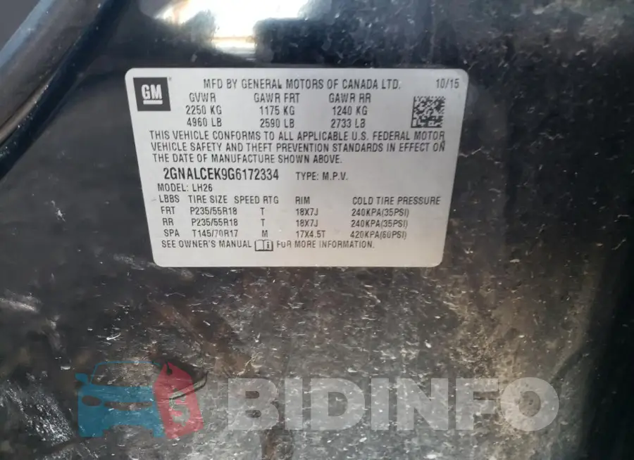 2GNALCEK9G6172334 Photo# 13