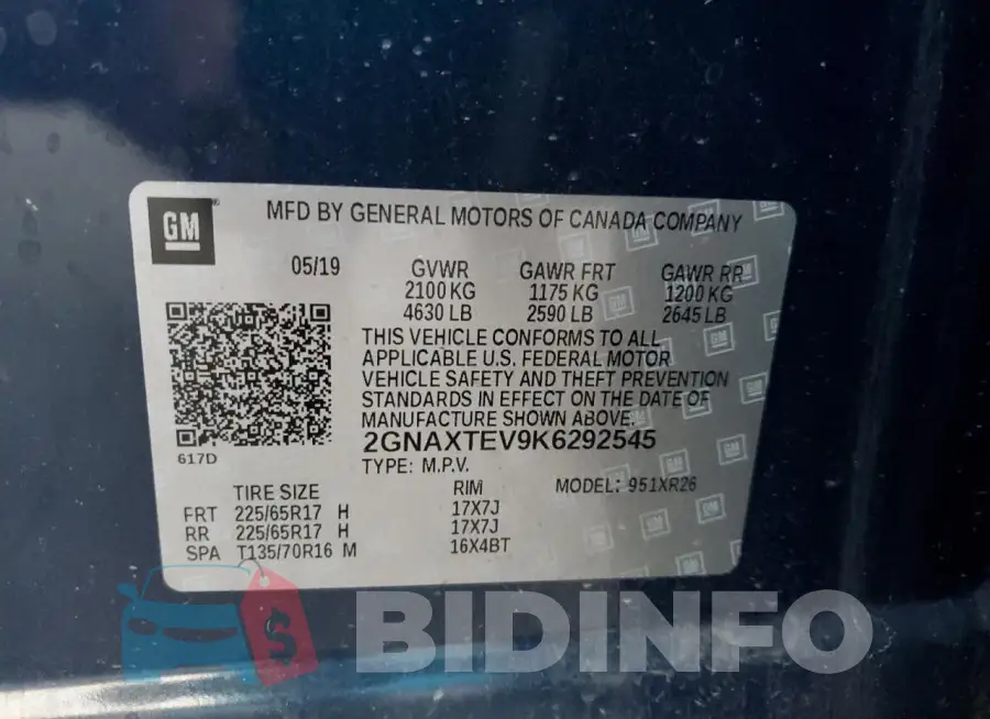 2GNAXTEV9K6292545 Photo# 13