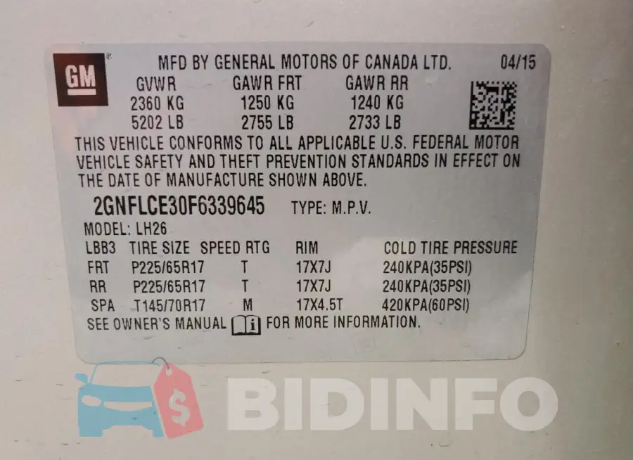 2GNFLCE30F6339645 Photo# 12