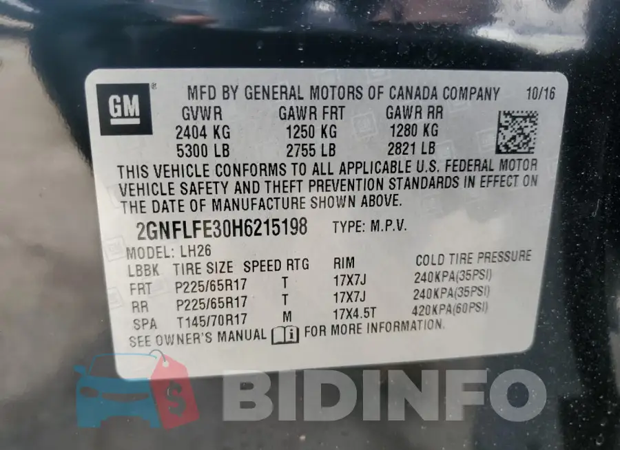 2GNFLFE30H6215198 Photo# 14
