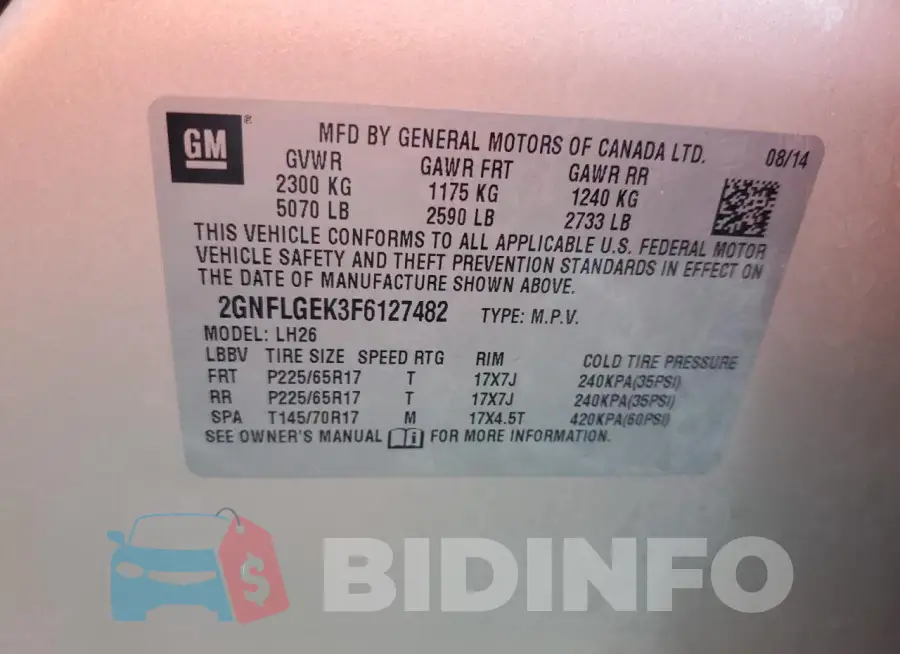 2GNFLGEK3F6127482 Photo# 14