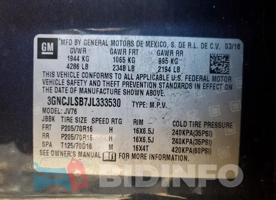 3GNCJLSB7JL333530 Photo# 13