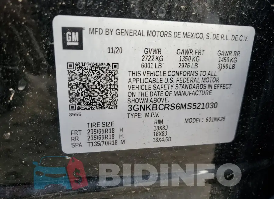 3GNKBCRS6MS521030 Photo# 13