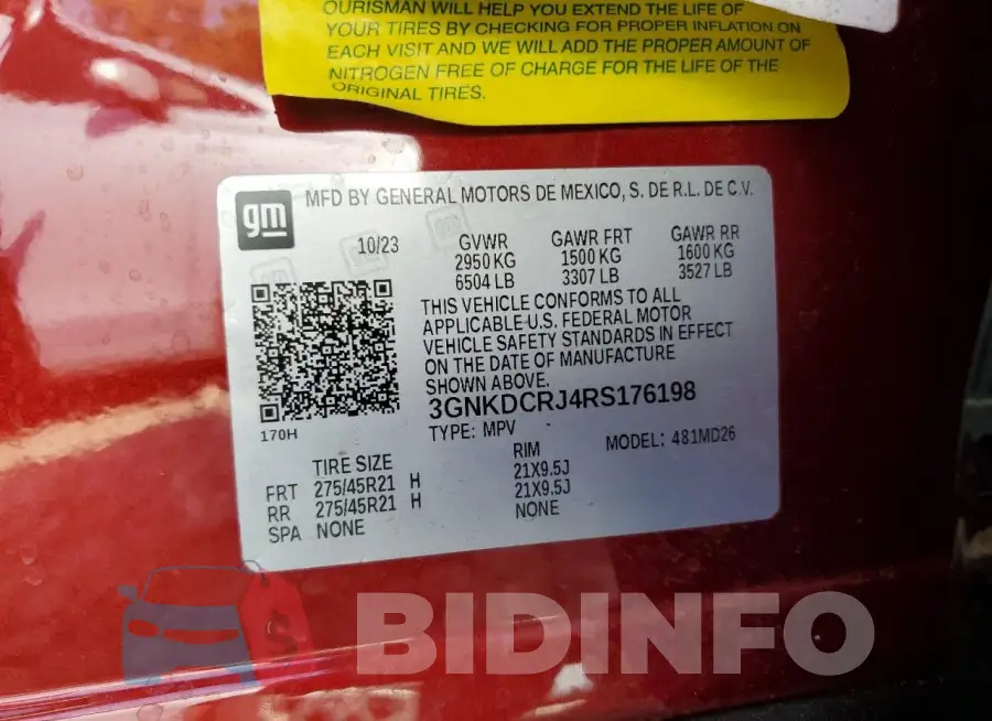 3GNKDCRJ4RS176198 Photo# 13