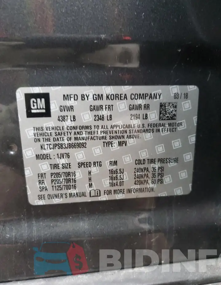 KL7CJPSB3JB669092 Photo# 13