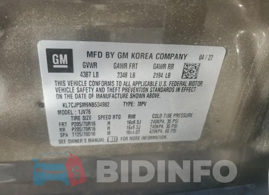 KL7CJPSM9NB534982 Photo# 13