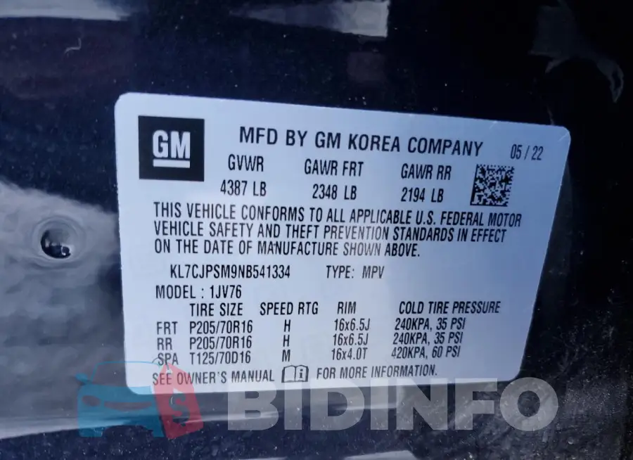 KL7CJPSM9NB541334 Photo# 13