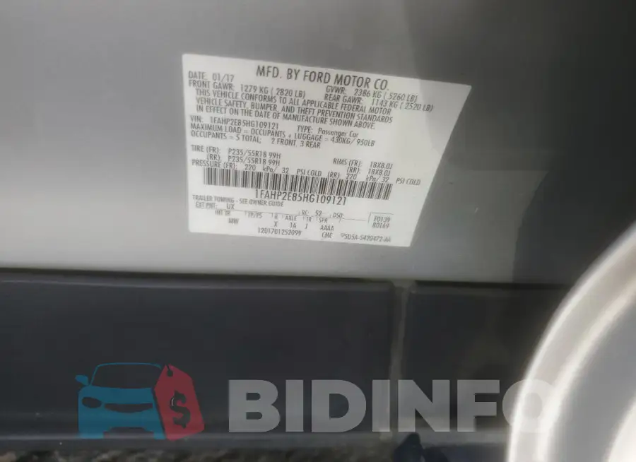 1FAHP2E85HG109121 Photo# 12
