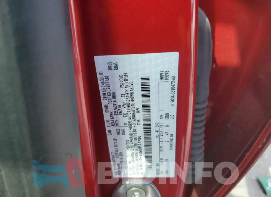 1FMCU9H95MUB21786 Photo# 12