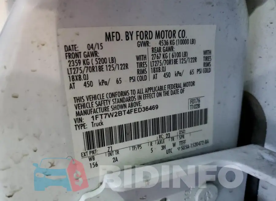 1FT7W2BT4FED36469 Photo# 12