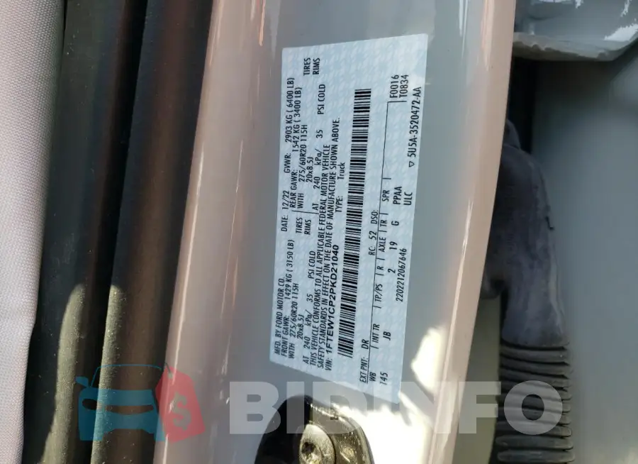 1FTEW1CP2PKD21040 Photo# 12