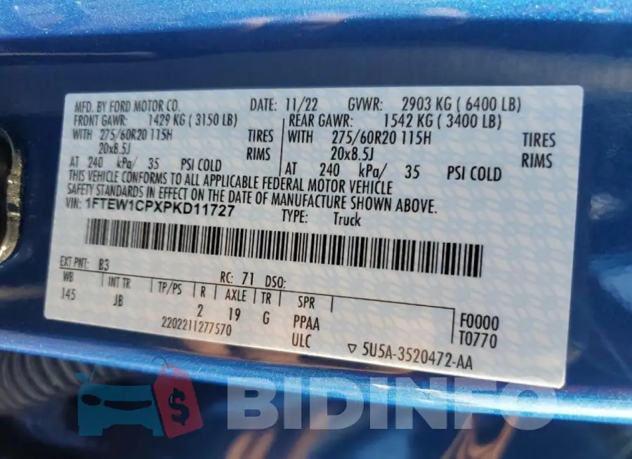1FTEW1CPXPKD11727 Photo# 13