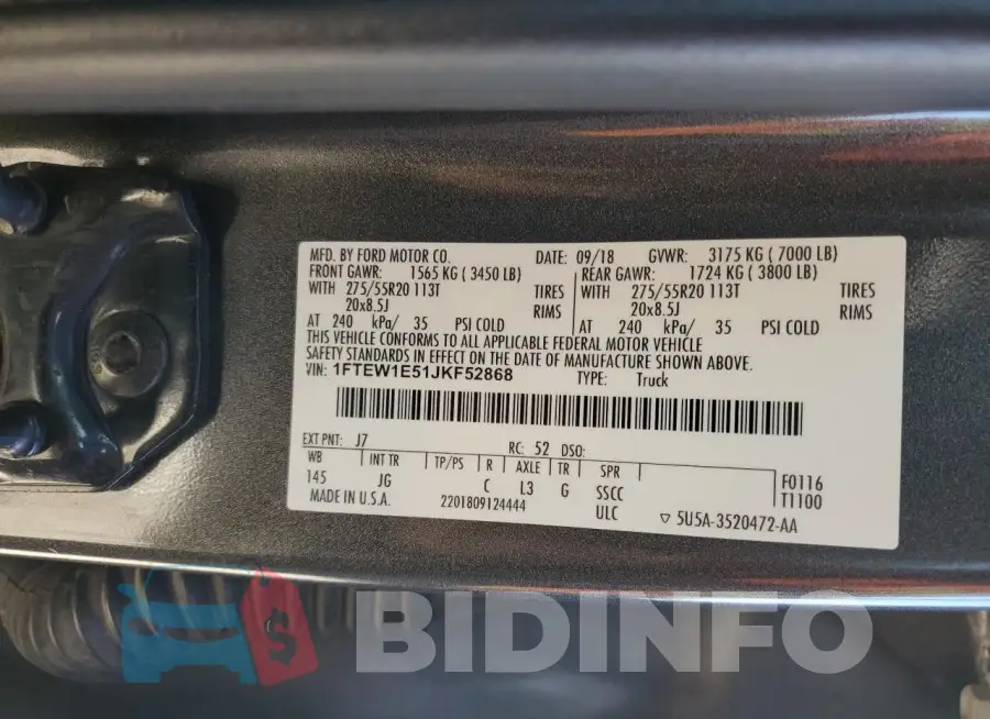 1FTEW1E51JKF52868 Photo# 12
