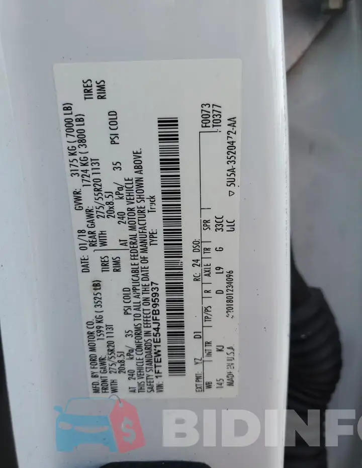 1FTEW1E54JFB95937 Photo# 13