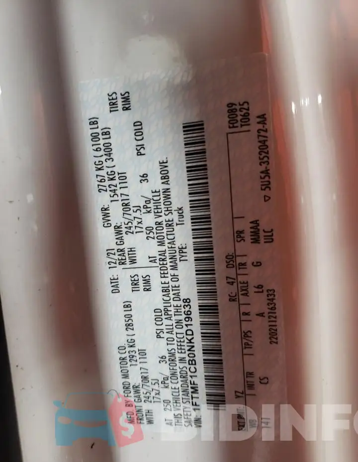 1FTMF1CB0NKD19638 Photo# 12