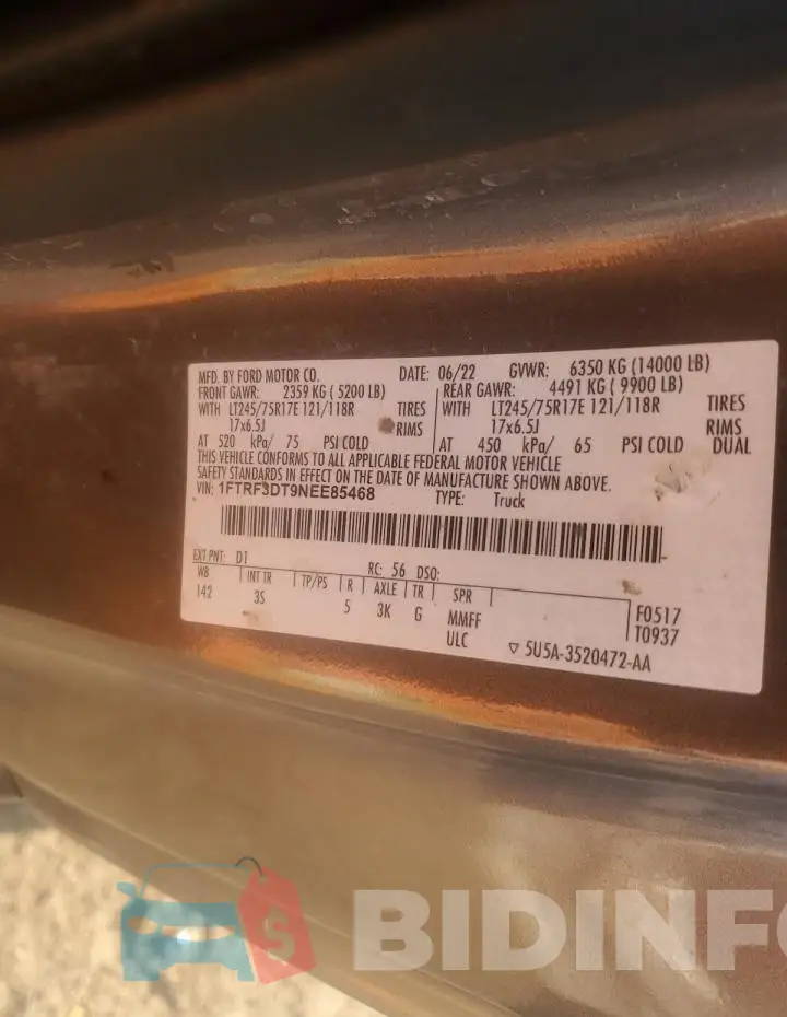 1FTRF3DT9NEE85468 Photo# 13