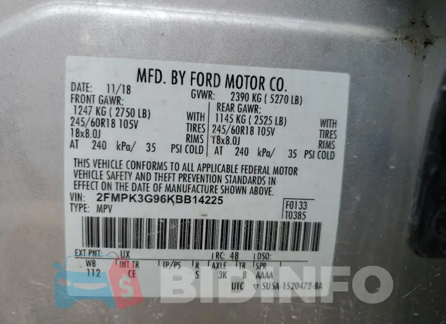 2FMPK3G96KBB14225 Photo# 14