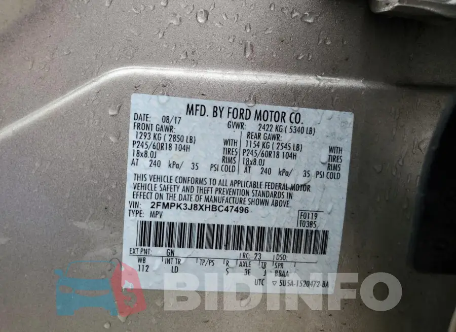 2FMPK3J8XHBC47496 Photo# 13