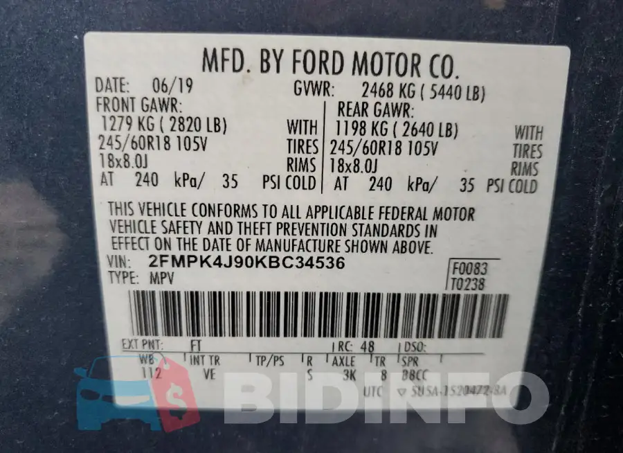 2FMPK4J90KBC34536 Photo# 13