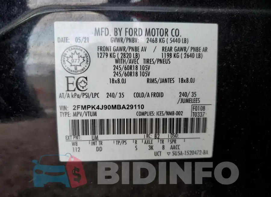 2FMPK4J90MBA29110 Photo# 13
