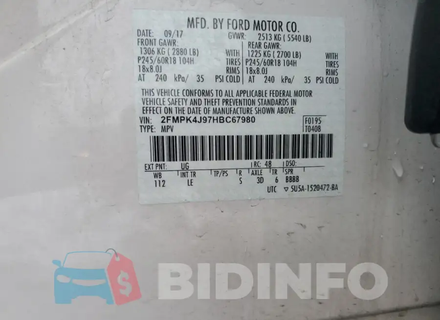 2FMPK4J97HBC67980 Photo# 13