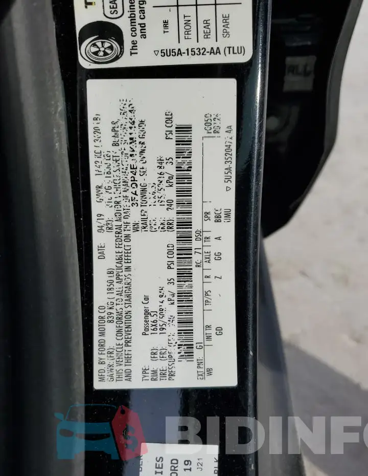 3FADP4EJ1KM144040 Photo# 12