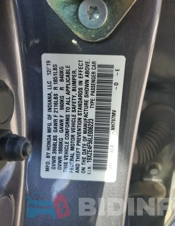 19XZE4F56LE006223 Photo# 13