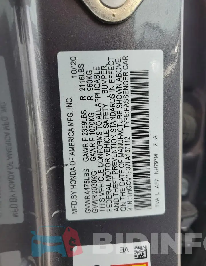 1HGCV1F37LA157112 Photo# 12