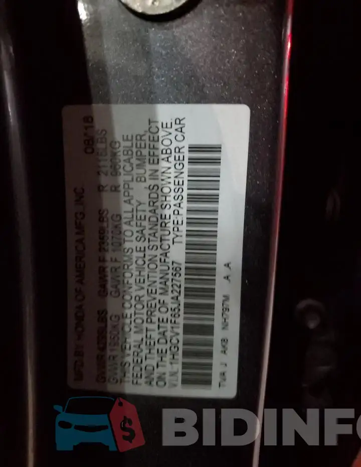 1HGCV1F65JA227567 Photo# 13