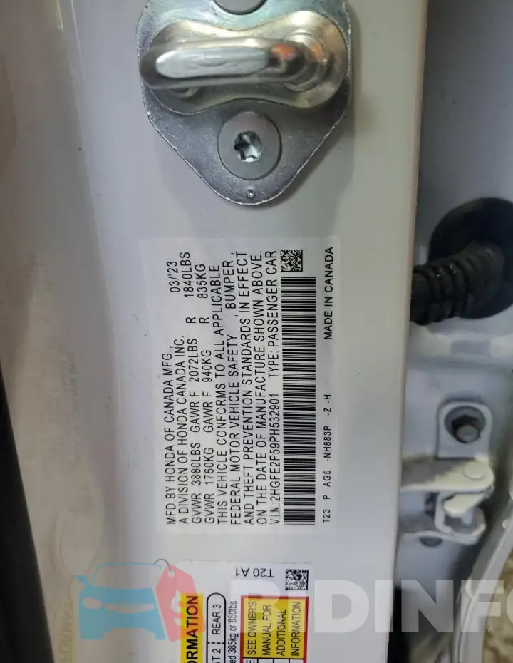 2HGFE2F59PH532901 Photo# 12