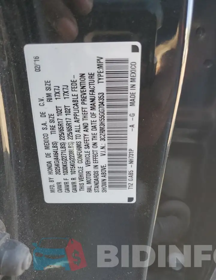 3CZRM3H55GG704353 Photo# 12