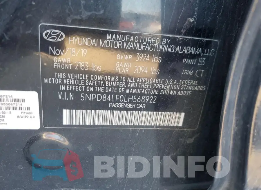 5NPD84LF0LH568922 Photo# 12