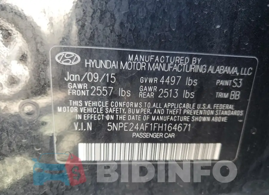 5NPE24AF1FH164671 Photo# 13