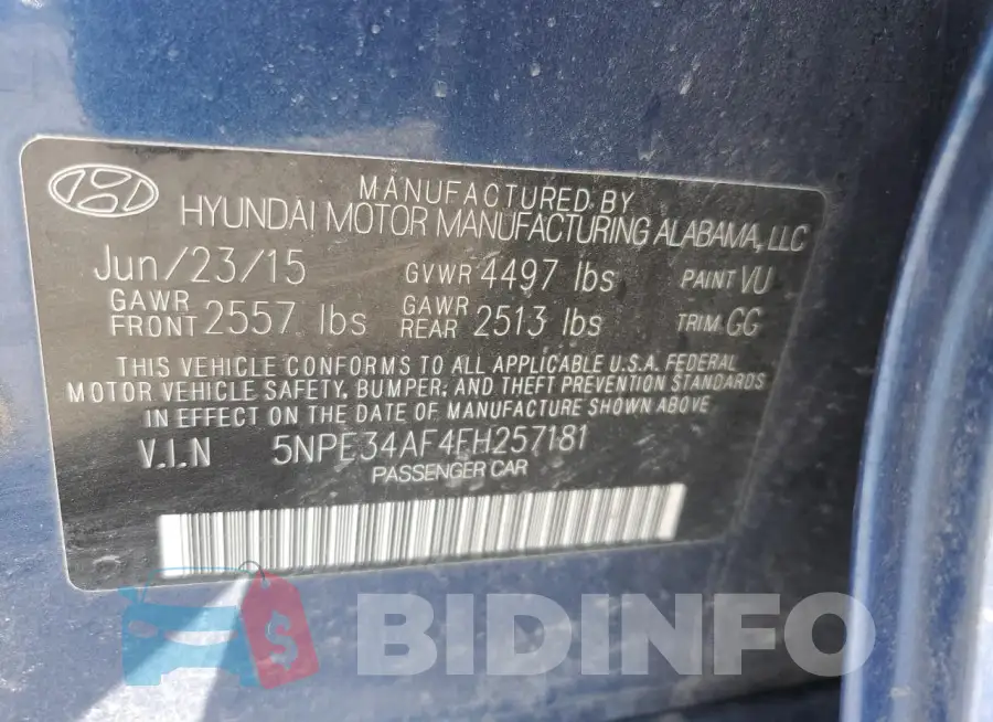 5NPE34AF4FH257181 Photo# 12